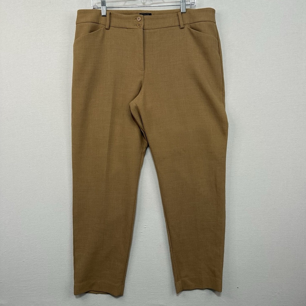 Talbots Hampshire Women's Pants Sz 16 Almond Heather Tan‎ Flat Front